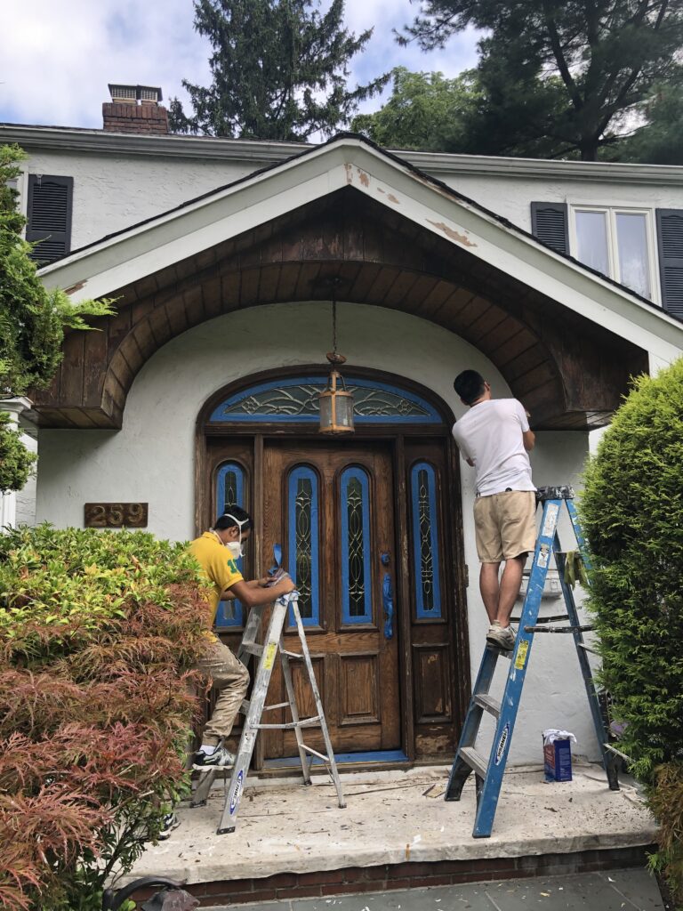 Front door painting in Manhasset, NY